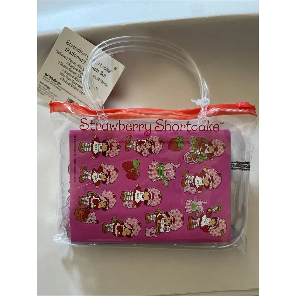 NEW Strawberry Shortcake Stationary Pouch Set Pencils Stickers, Journal, Markers